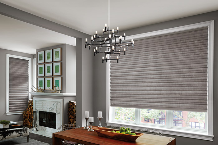Roman window shades in a living area